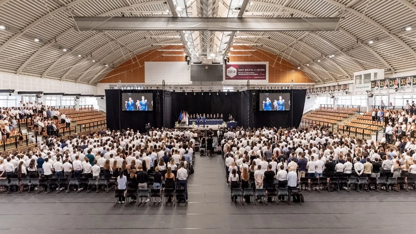 The University Hall was full for the opening ceremony